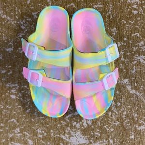 Tie dye foam sandals